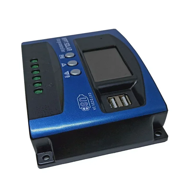 100A/60A/50A/40A/30A 블루투스 WIFI MPPT 태양열 충전 컨트롤러 12V/24V 12-60V 듀얼 USB 태양 전지 패널 충전기 레귤레이터