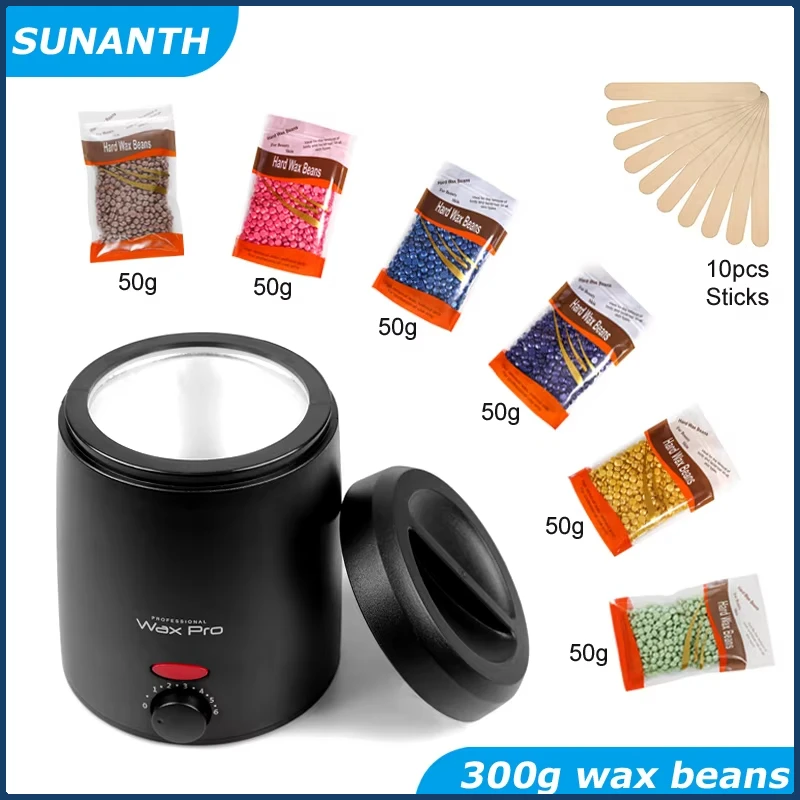 Hair Removal Wax Heater Kit Professional Hard Wax Beans Epilator Wax-melt Pot Waxing Machine Hot Film Painless Waxing Beads