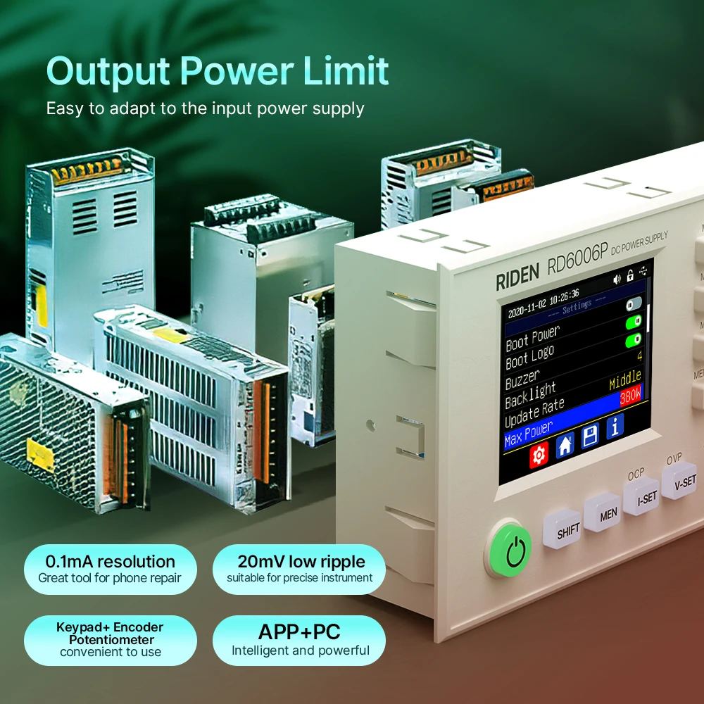 DC Power Supply Converter RD RD6006P RD6006PW 5 digit USB WiFi DC DC Voltage current Step down bench 60V 6A Phone Repair