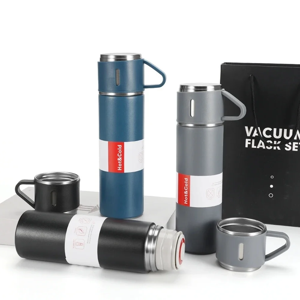Garrafa Térmica Café Cha Caneca, Com Kit 3, 500ml