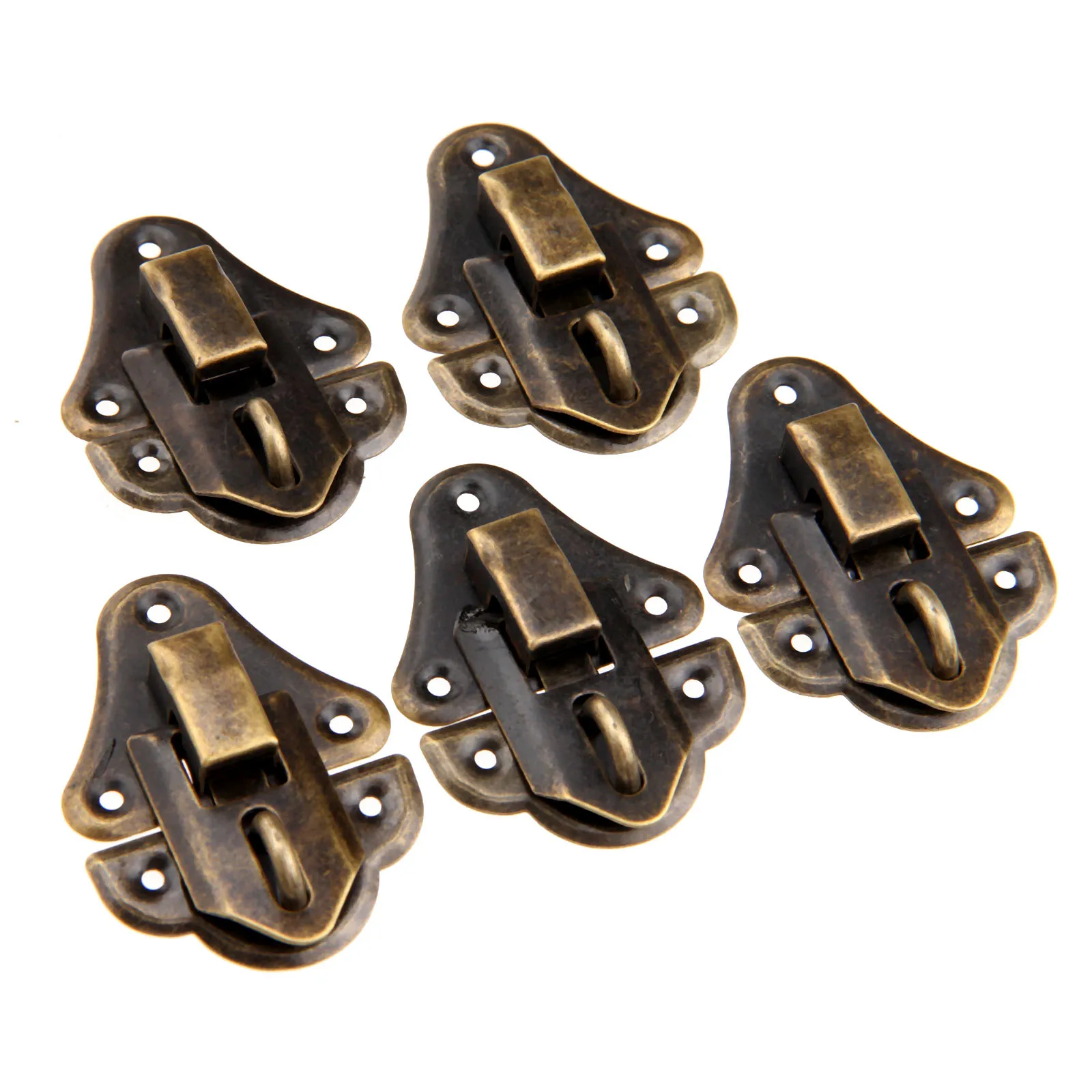 5 Pcs Antique Brass Drawer Latches Jewelry Chest Box Gift Box Buckles Toggle Hasp Latch Catch Clasp Furniture Fittings 48x35mm