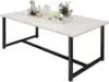 Industrial Coffee Table with Rectangle Wood and Stable Metal Frames, Rustic Vintage Living Room Table for Living Room, Office 2