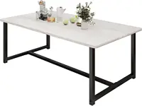 Industrial Coffee Table with Rectangle Wood and Stable Metal Frames, Rustic Vintage Living Room Table for Living Room, Office 2