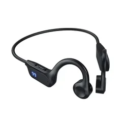 Wireless Bone Conduction Sports Earphones - Waterproof Neckband with Mic, Enhanced Sound, and Long Battery Life (Black)