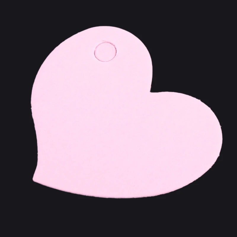 50x Blank Paper Card with Hole Heart Shape Word Message Graffiti DIY Gift Card