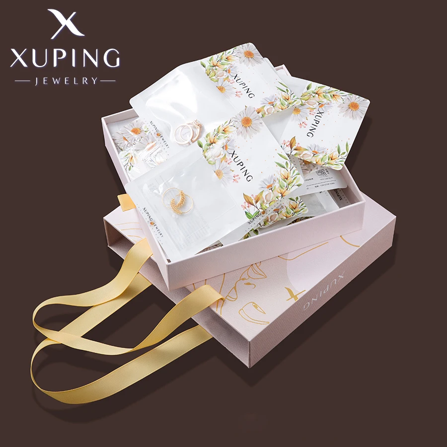 Xuping Jewelry Fashion Promotion Charm Gold Color Plated Mixed Rings Earrings Crystal Jewelry Necklace Pendants Box 3