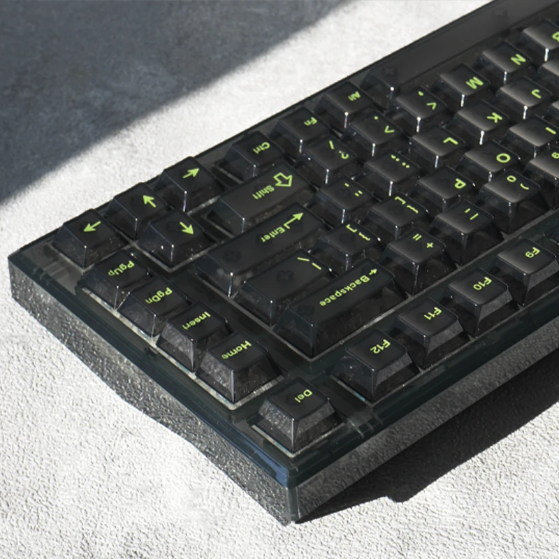 Teclado Transparente com Névoa Retroiluminada Completa Teclas pc Tecla de Perfil Cereja pc Branco Preto Layout de 61 87 Teclas fl Conjunto - Imagem 4