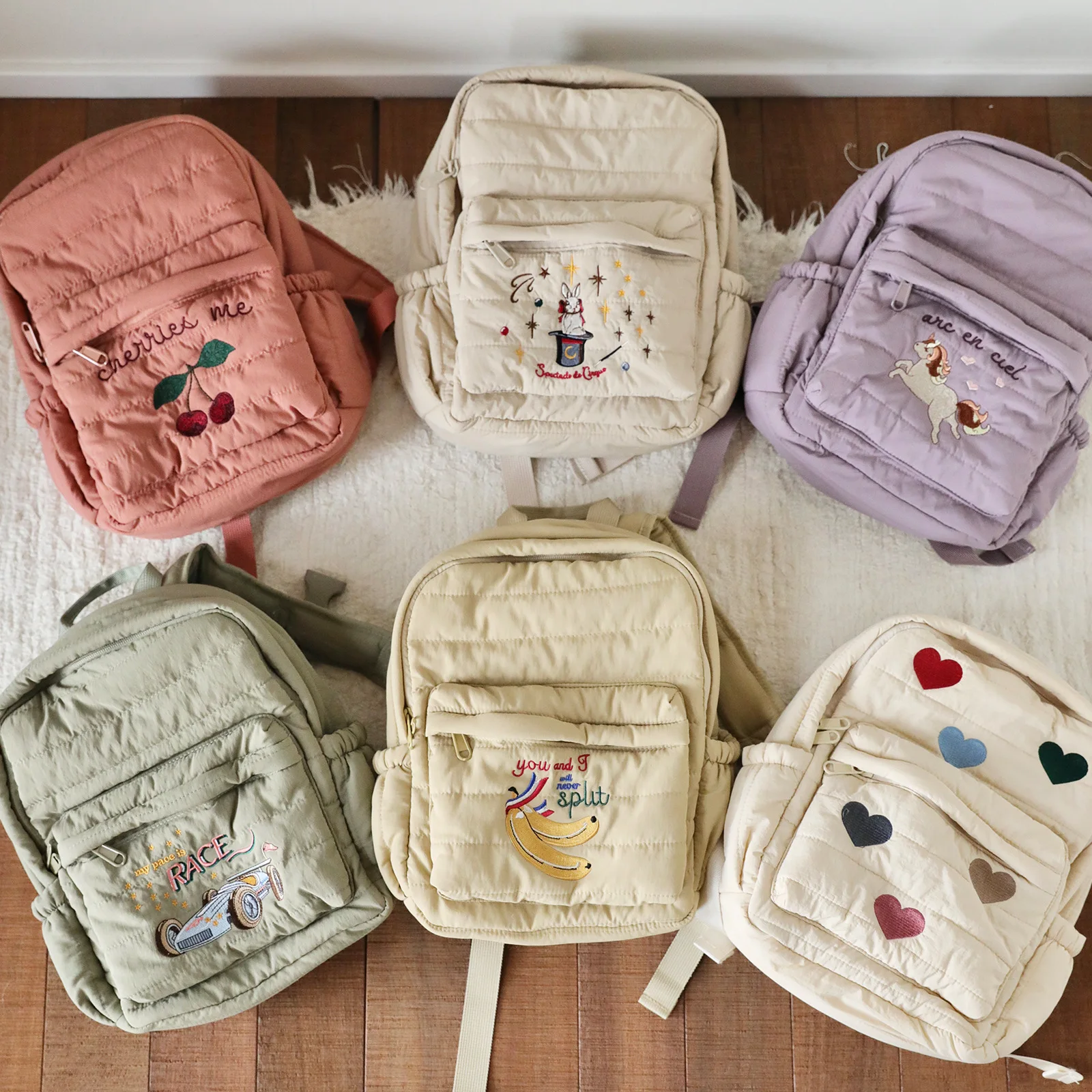 Zaino per bambini con ricamo a fumetti Zaino per asilo per 3-6 anni Zaino leggero a doppia spalla per bambini impermeabile - immagine 2