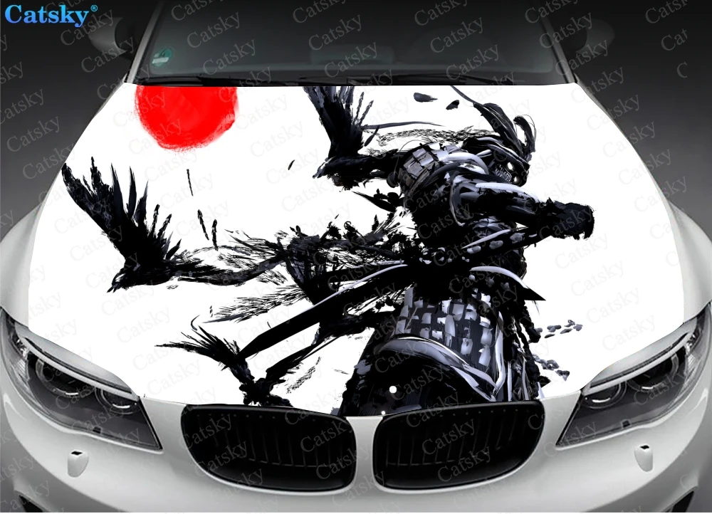 

Samurai, Japanese samurai,Samurai, Japanese samurai,Car hood wrap lion decal, bonnet vinyl sticker, full color graphic decalar