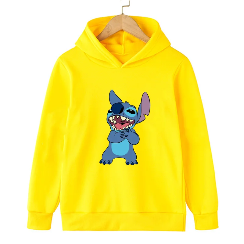 

Lilo Stitch Disney Hoodie Kids Clothes Girl New Hoodies Sweatshirt Hoody Children's Clothing Fashion 100-160 Warm Lovely Top Boy