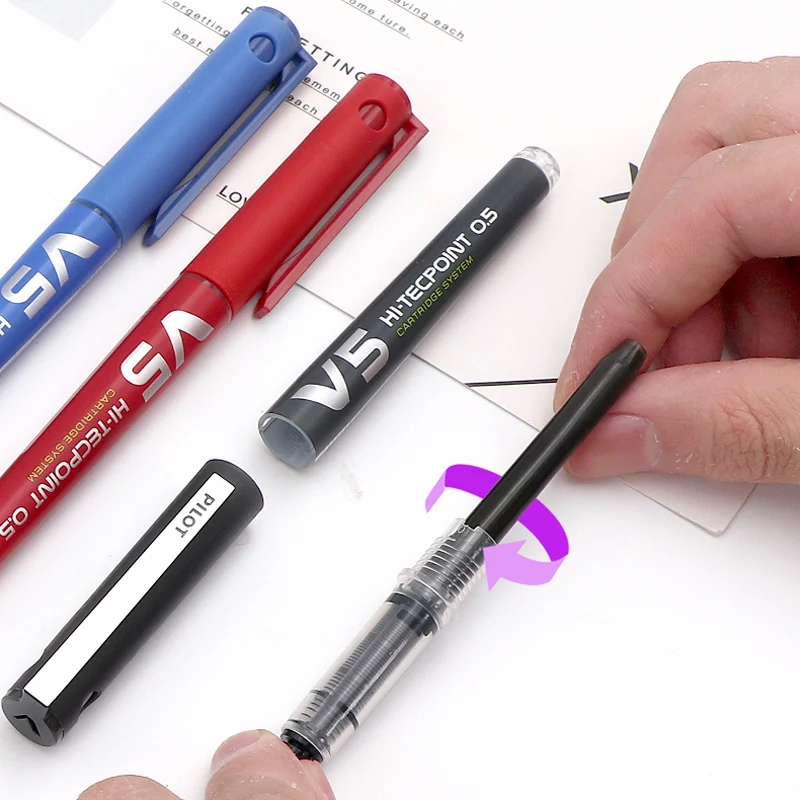 PILOT Gel Pen BXC-V5/BXC-V7 Large Capacity Upgraded Water Pen Replaceable Ink Capsule 0.5/0.7mm Signature Pen Controllable Ink 6