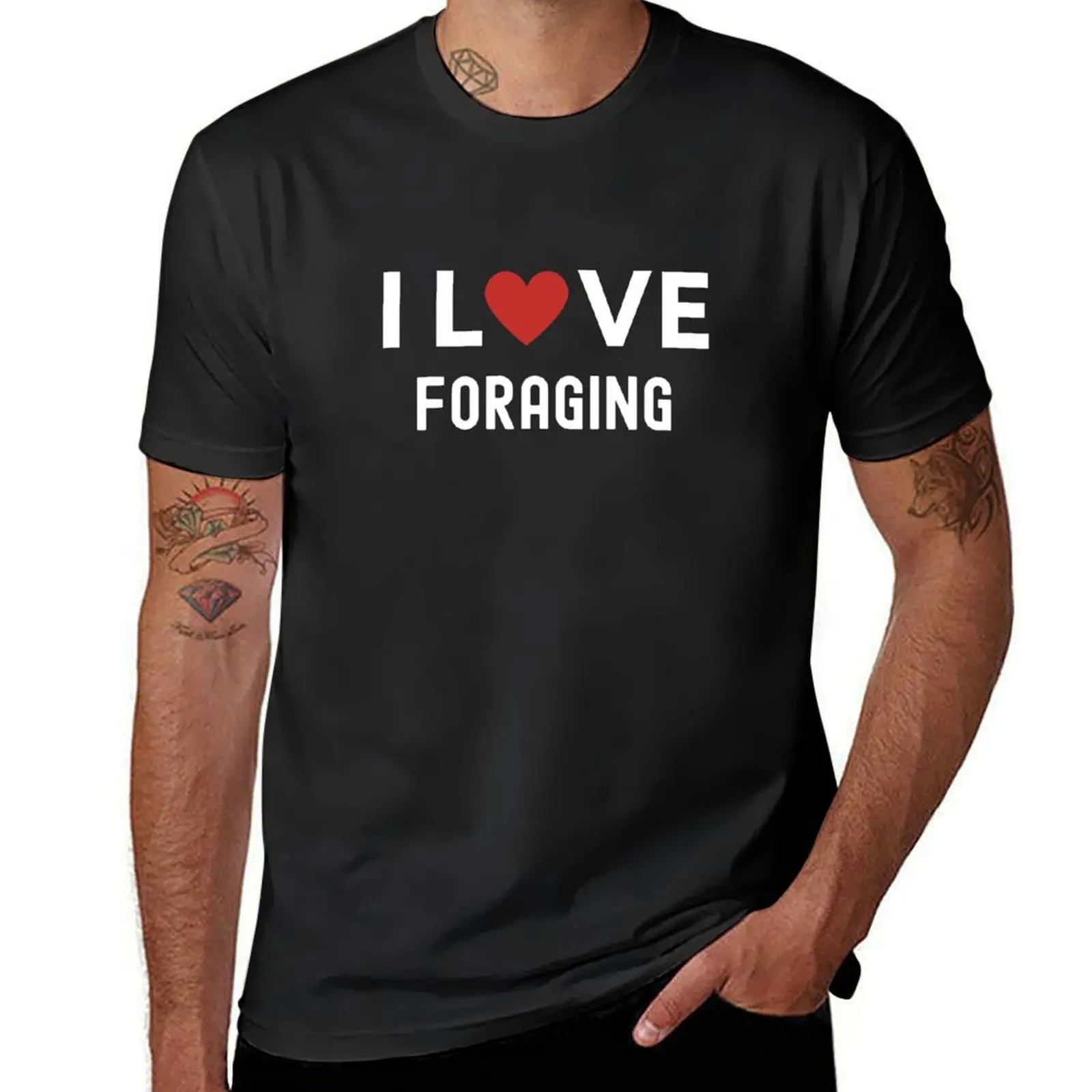 

I love Foraging T-Shirt summer tops vintage tshirts for men