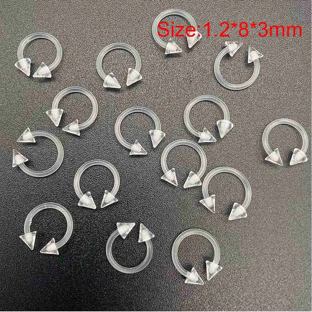 Clear Piercing Lip Ear Nose Tongue Ring 10/60Pcs/Set Ashion Transparent Acrylic Tongue Ring Barbell Eyebrow Belly Body Jewelry piercing jewelry body piercing jewelry body jewelry