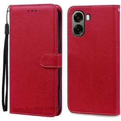 Luxurious Wallet Leather Flip Phone Case in Elegant Design for OPPO A6X 4G 5G (Dark Red)