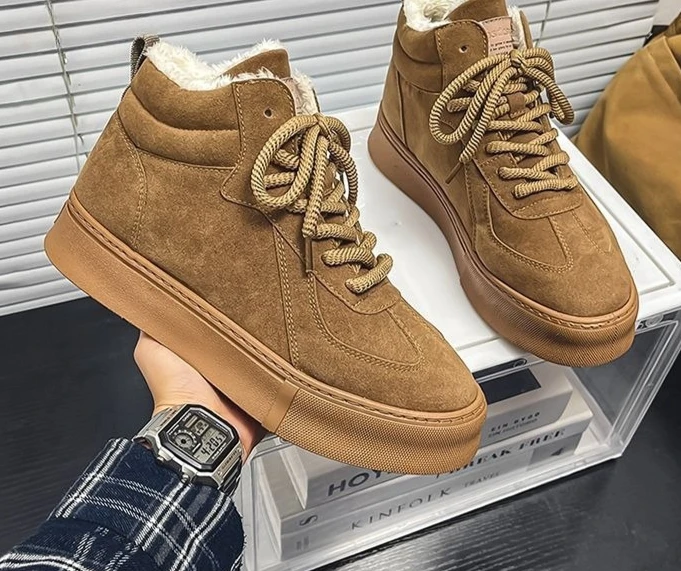 Herren Winter Vintage High-top Stiefel Mit Warmem Fleecefutter_voghion.com