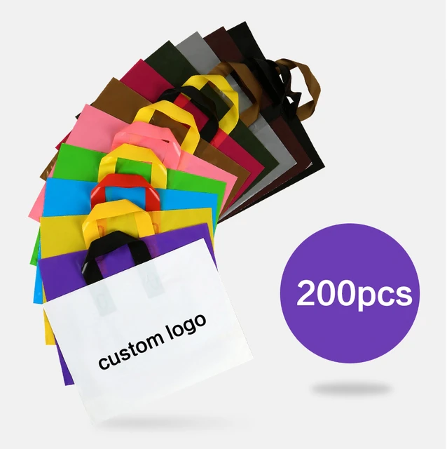 200 Custom Merchandise Bags Plastic Shopping Bags Shop 