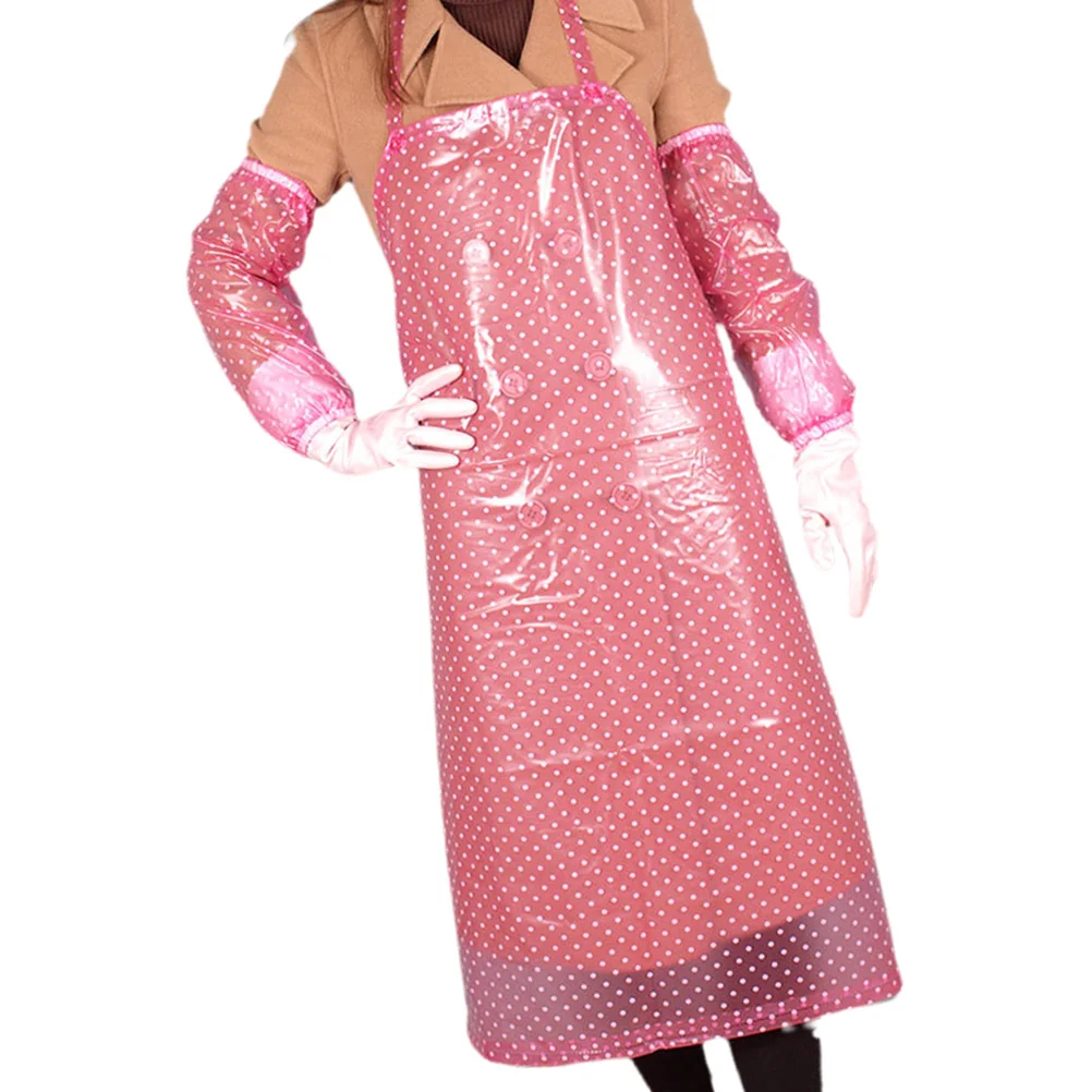

PVC Apron Long Style Kitchen Apron Waterproof Apron Waterproof Oversleeve Apron Kitchen Apron Women Men Cleaning Apron Household