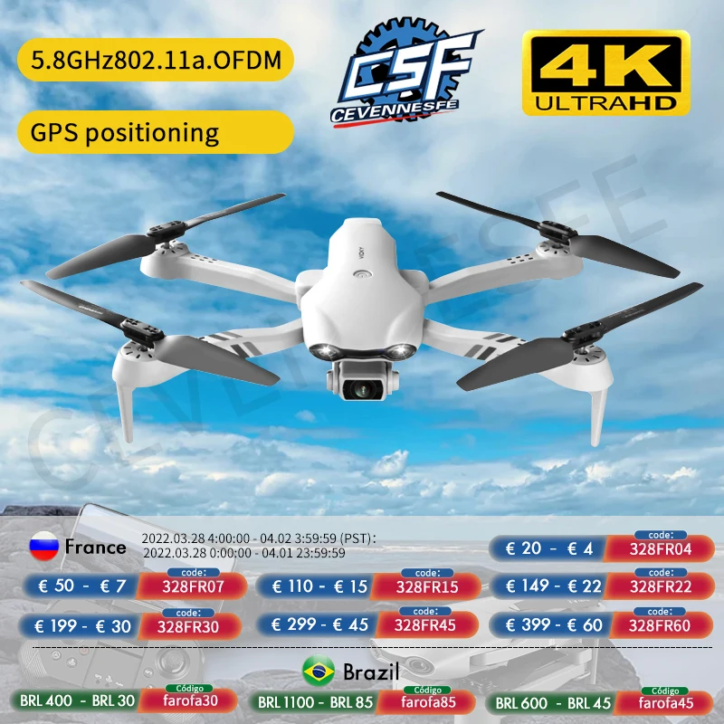 2021 Новый F10 Дрон 4K HD Двойная камера с GPS 5G WIFI широкоугольный FPV передача в реальном