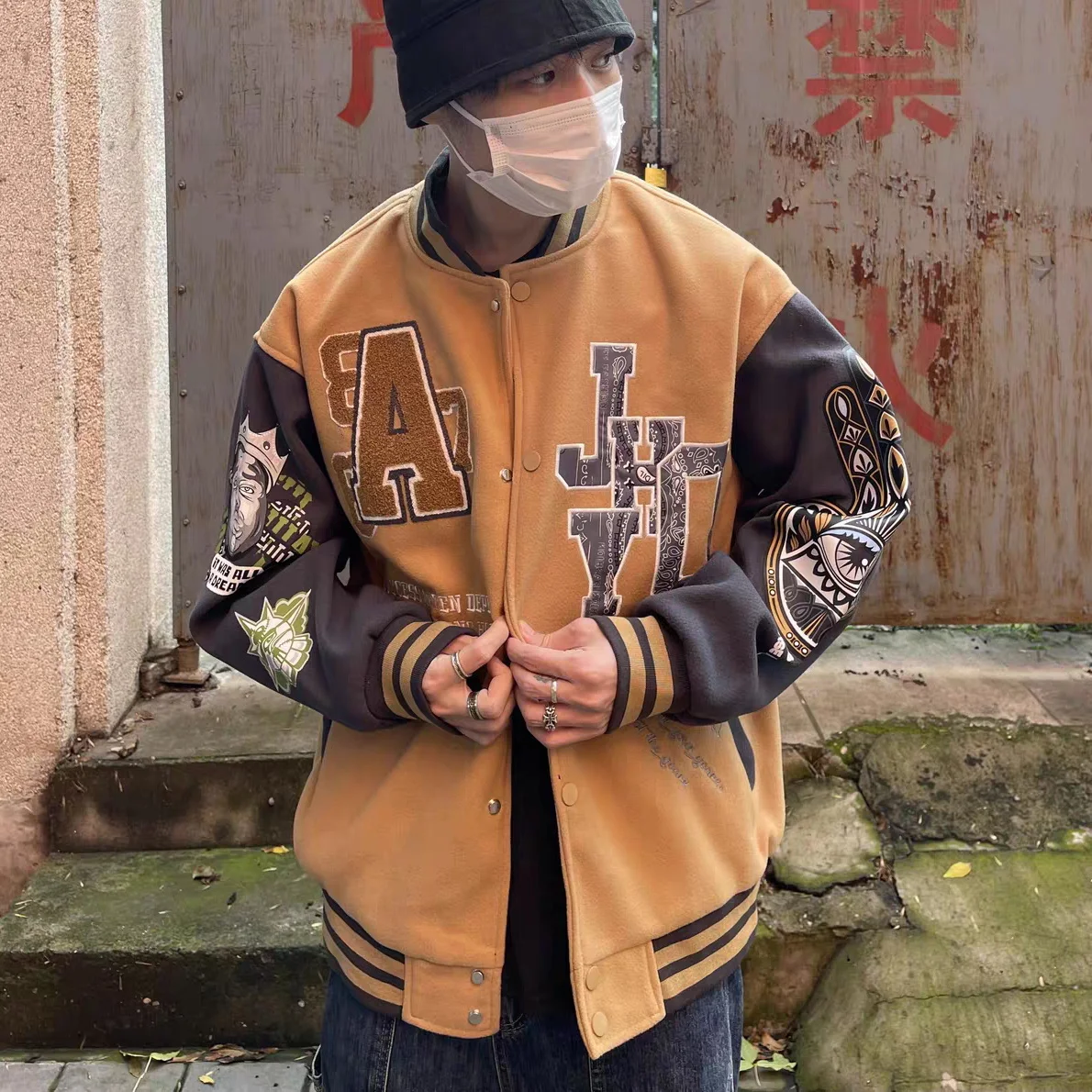 

Hiphop Jacket Man Women Long- Sleeve Streetwear y2k Couple Coats Embroidery Casual high-quality oversized Punk Style Outwear