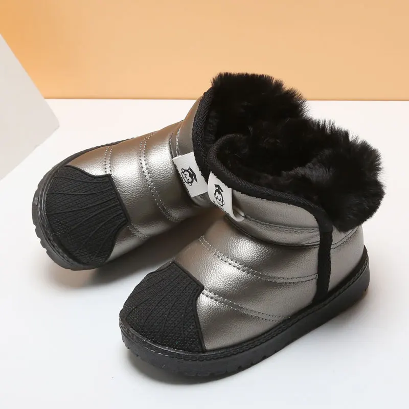 Children Boots Shoes for Winter Boys Casual Snow Boots Non-slip Waterproof Outdoor Sport Shoes Plus Velvet SXH002