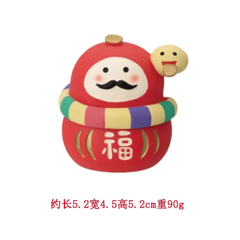 일본식 ZAKKA 고양이 공예 구정을위한 작은 장식품 뱀 년 추세 분재 음식 및 장식 수지 인형