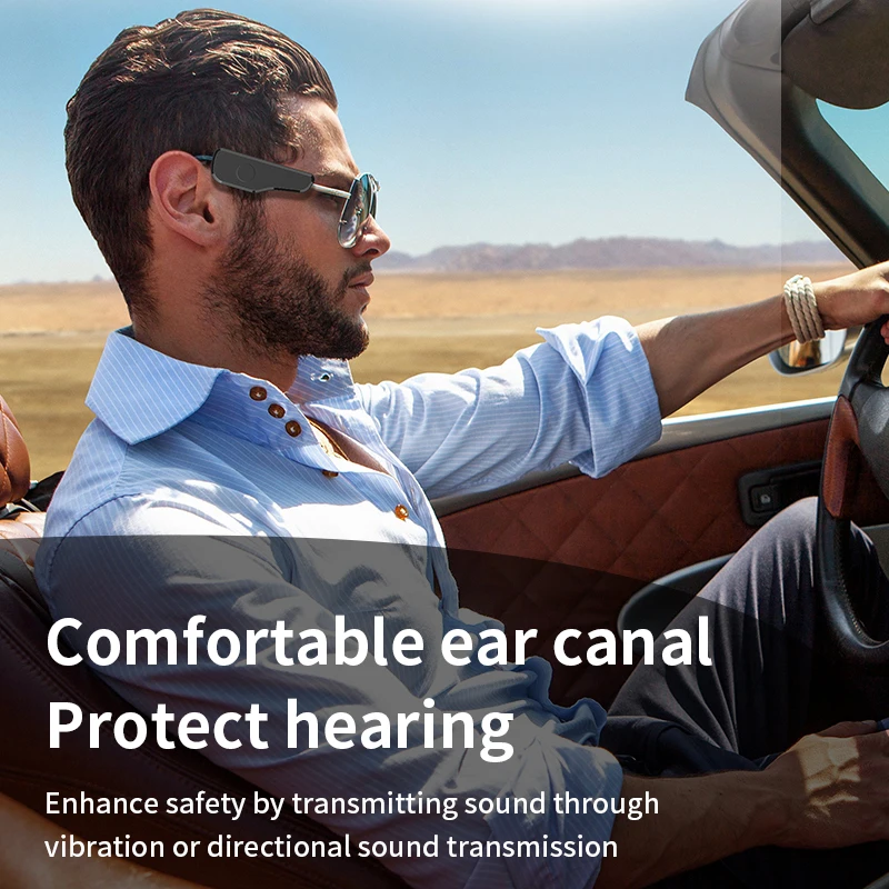 External Glasses Bluetooth Headphones Wireless Air Conduction Stereo Headset ENC Noise Reduction Handsfree Call Touch Operation