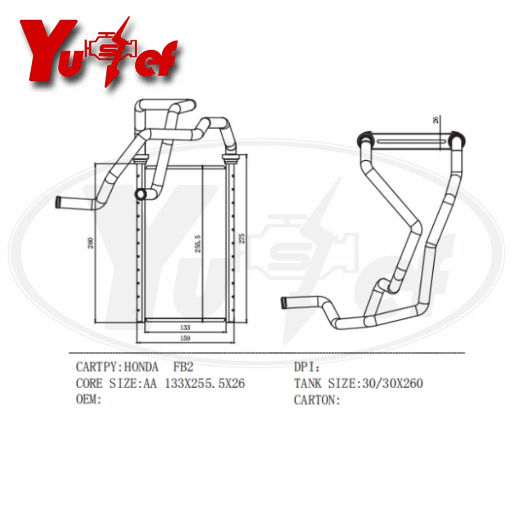 ALL ALUMINUM HEATER CORE FITS FOR HONDA FA1 FB2 79115TR3A02 79115TR3Y01 79115TR6A01