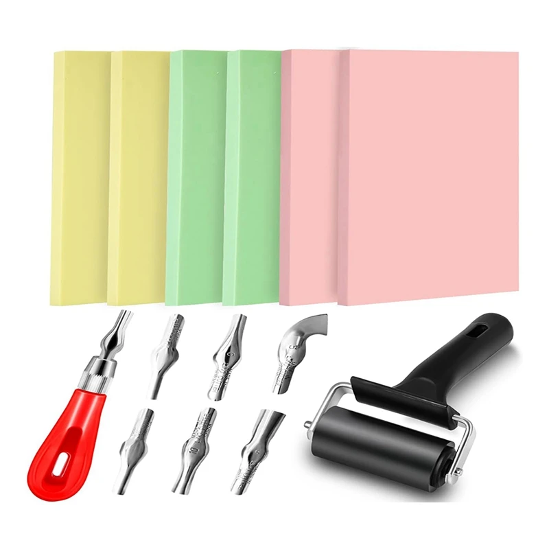 고무 블록 스탬프 키트, 조각 DIY 스탬프 제작 키트, 인쇄용, 14 개