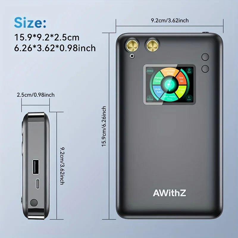 Awithz Spot Welding Handheld Portable  Stainless Steel 18650 Mobile  Lithium Battery Nickel Sheet Color Screen Welding Machine 2