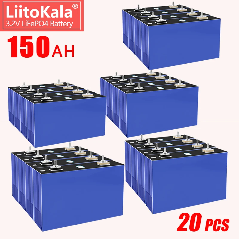 

20 шт. LiitoKala 3,2 В Ач Lifepo4 аккумуляторная батарея, солнечная батарея 8S 24 В аккумуляторная батарея с бесплатными шинами для EV RV Boats