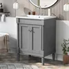 24'' Vanity With Top Sink 2-tier Modern Cabinet Single Sink Bathroom Vanity Large Storage Shees (replace SW000102AAE) 1
