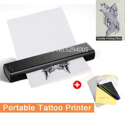 M08F Thermal Tattoo Printer Tattoo Stencil Machine Printer with 5 Transfer Paper  Wireless Mini Bluetooth Mobile Travel Printer