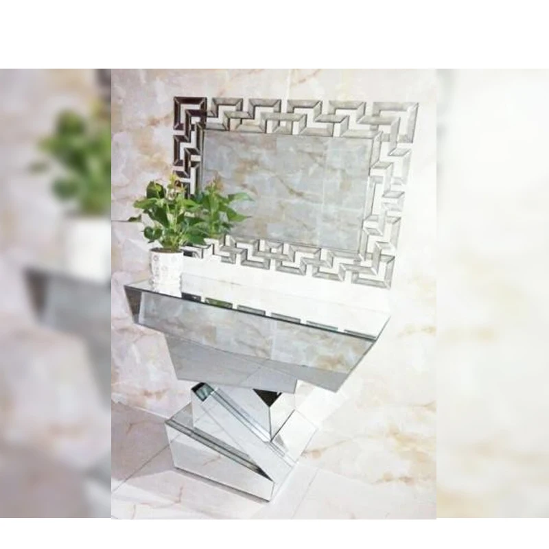 Table console de couloir en MDF de luxe de bonne qualité avec miroir pour salon OEM