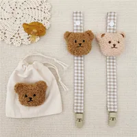 1 pièces mignon ours bébé attache-sucette chaîne porte-factice sucette Clips sangle porte-mamelon infantile alimentation bébés accessoire 2