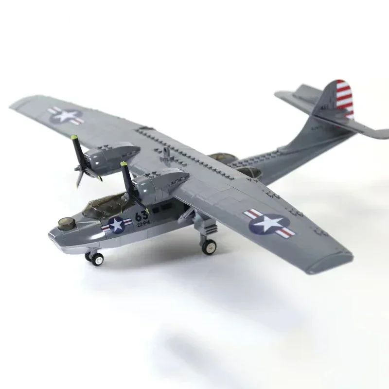 어린이용 군사 통합 빌딩 블록, PBY 5A Catalina, 비행기 벽돌, 항공기 무기 비행기, 건설 완구, 364 개