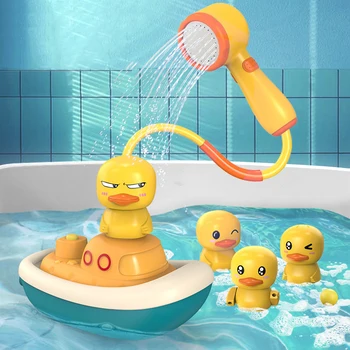 Baby Cartoon Bath Toys Duck Floating Water Spray Shower Game Bathroom Bathtub Faucet Sprinkler Toy For Children Kids Shower 2