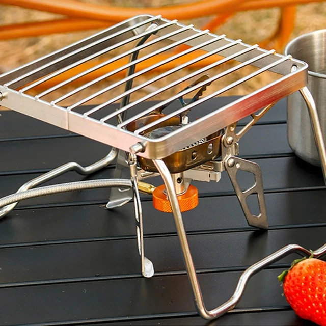 Outdoor Stainless Steel Stove Holder Camping Portable Folding Barbecue Rack Grill Supplies Lighter Steel Brazier Stand 3 Pcs 4
