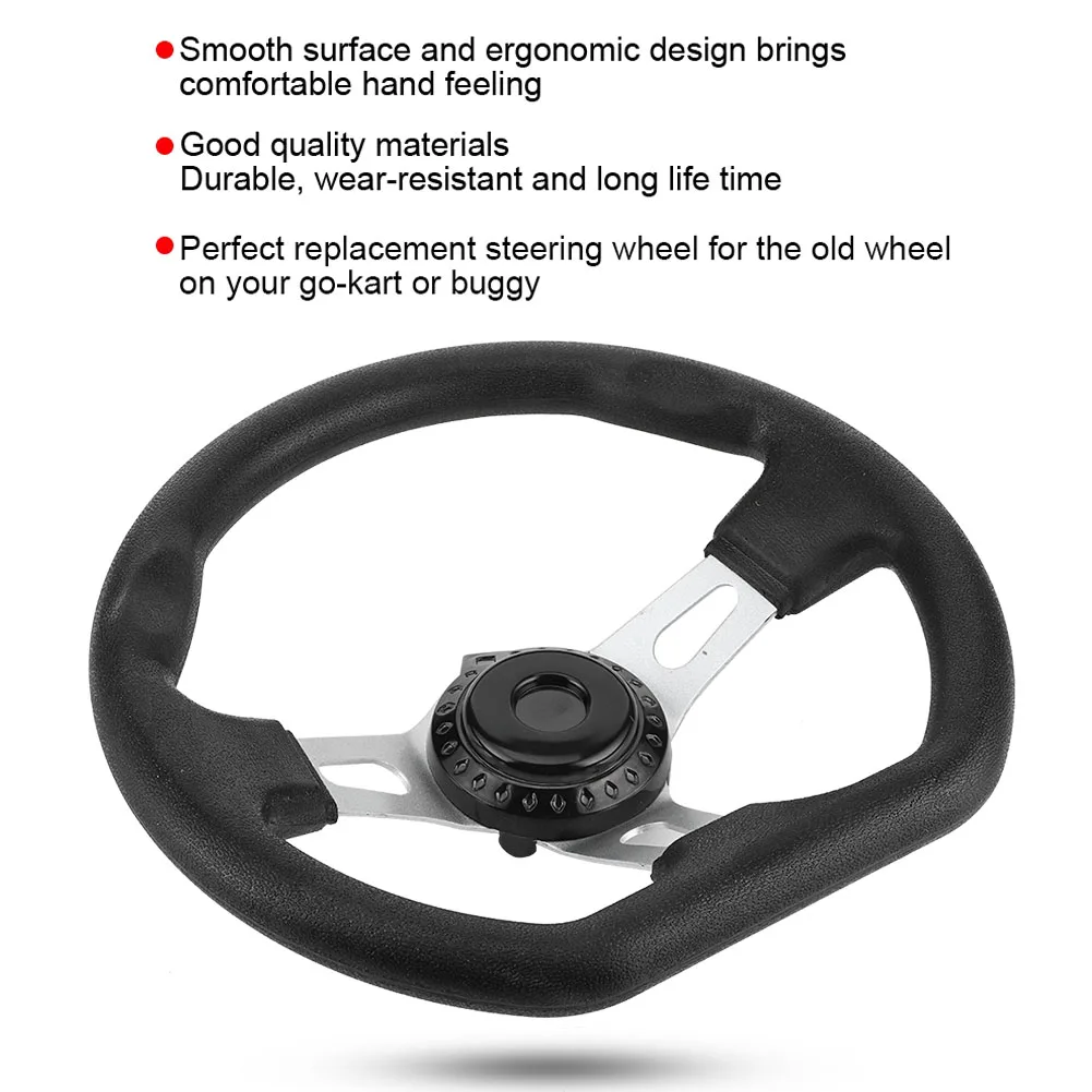 Go Kart Steering Wheel 270mm Go Kart Steering Wheel Racing Off Road Sport Kart Karting Parts Aluminum Alloy Steering Wheel Cart Accessories