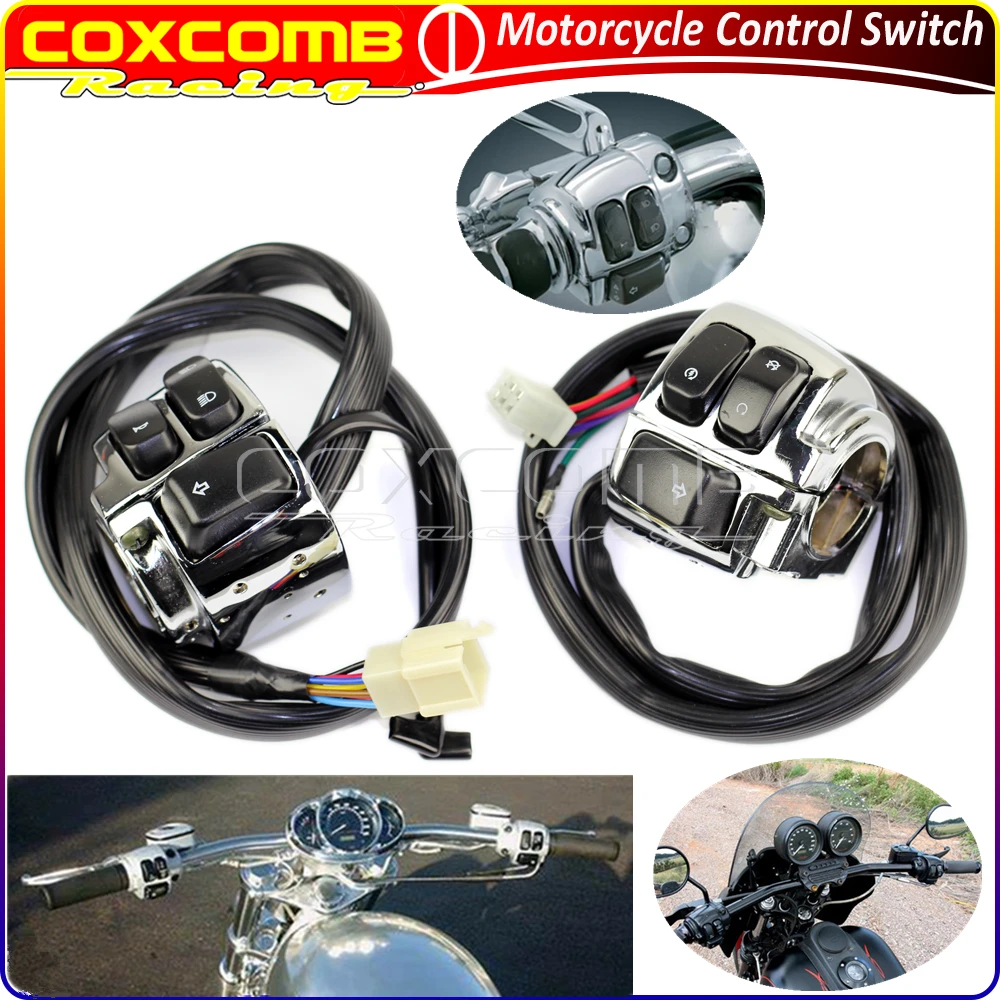 Motorcycle 1" Handlebar Ignition Start Switch For Harley Softail Dyna  Sportster V-rod 96-12 Hi/lo Beam Horn Turn Signal Switches - Covers &  Ornamental Mouldings - AliExpress
