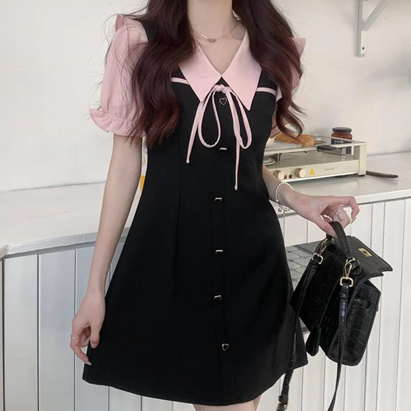 

2024 French Doll Neck Dress Women's Light Luxury Spring/Summer New High End Fashion Slim Small Black Dress V