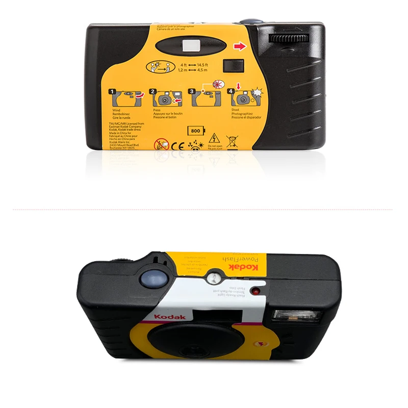 1-6 Pcs Original 39 Photos Kodak HD Power Flash FunSaver Single Use Disposable Film Camera ISO800 Manual Flash (Expiry date2026)