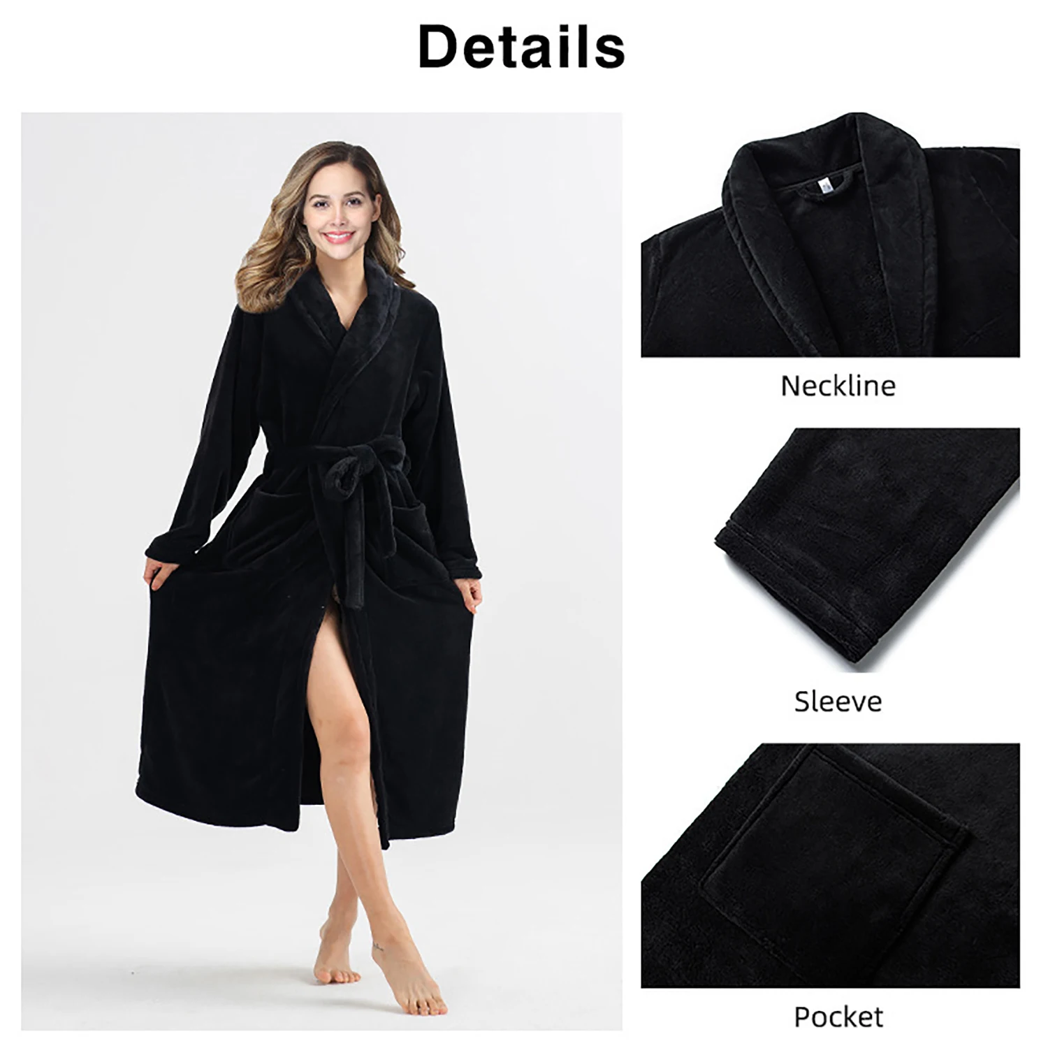 RONGTAI Women’s solid color lapel bathrobe autumn and winter models facecloth warm and comfortable long-sleeved robe homewear Best Sellers In Women's Clothing