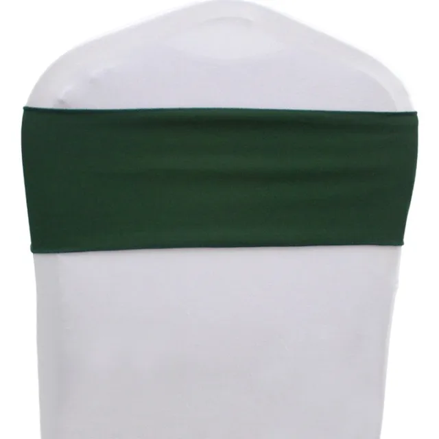 10pcs/50pcs Dark Green Stretch Spandex Chair Sash Bows For Hotel Party Event Wedding Decoration Elastic Chair Band Ribbon Ties