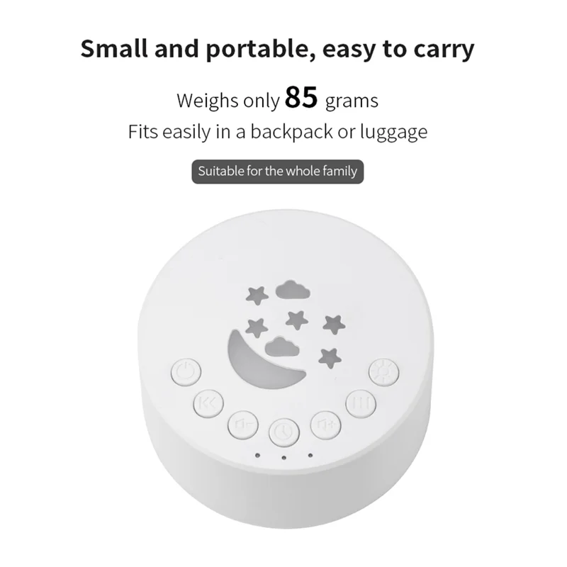 White Noise Sound Machine Plastic 18 Soothing Sounds Rechargeable Sleeping Adult Sleep Relax Baby Sleep Sound Player