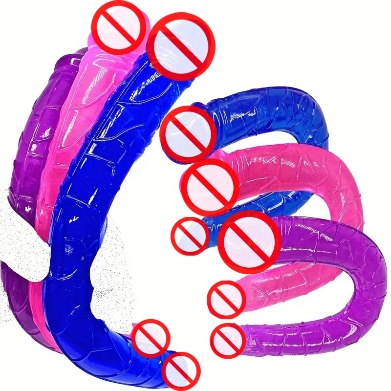 Double Head Double Ended Flexible Dildo Penis Women Masturbator Sex Toys for Lesbian