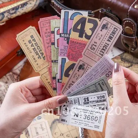 

400Pcs/Lot Vintage Decorative DIY Craft Paper Antique Time Ticket Series Material Paper Junk Journal Planner Scrapbooking
