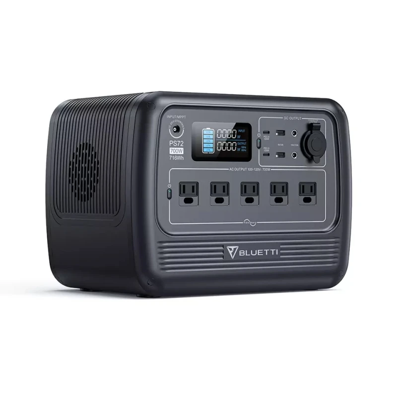 【US Plug】BLUETTI PS72 700W Portable Solar Generator, 716Wh LiFePO4 Power Station, For Home Use, Off-Grid Living, Camping 5