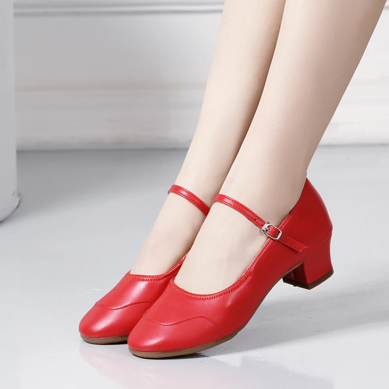 Dance Shoes for Woman Girls Ladies Latin Ballroom Modern Salsa Practise Dancing Shoes Closed Toe Square Dance Soft Rubber Sole dance shoes