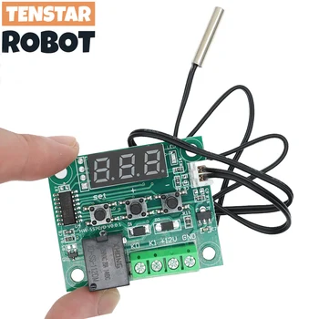 온도 온도조절기 제어 스위치, 온도 컨트롤러, NTC 케이블, 적색등, DC 12V, 보온 냉각, W1209