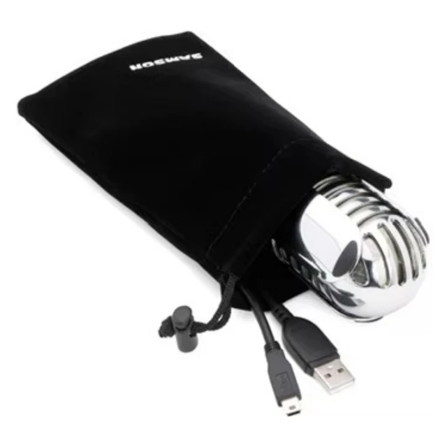 Original Samson Meteor Mic Studio Recording Condenser Microphone Fold-back Leg with USB Cable Carrying Bag for computer 4